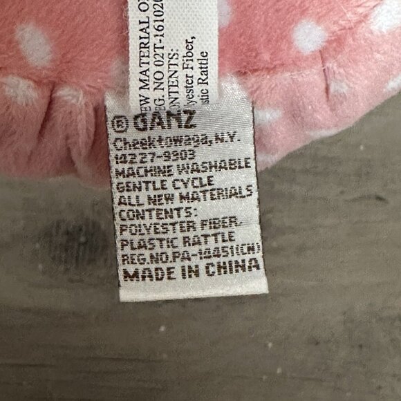 Baby Ganz‎ Pink Polka Dot Elephant Plush Rattle Infant Security Lovey Soft 7” - Picture 7 of 9